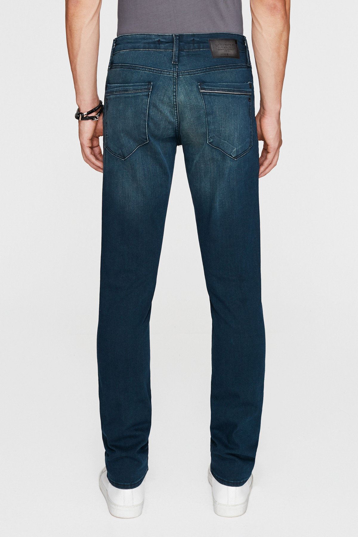 Erkek Skinny Jean Jake Dark Brushed Mavi Jet Black